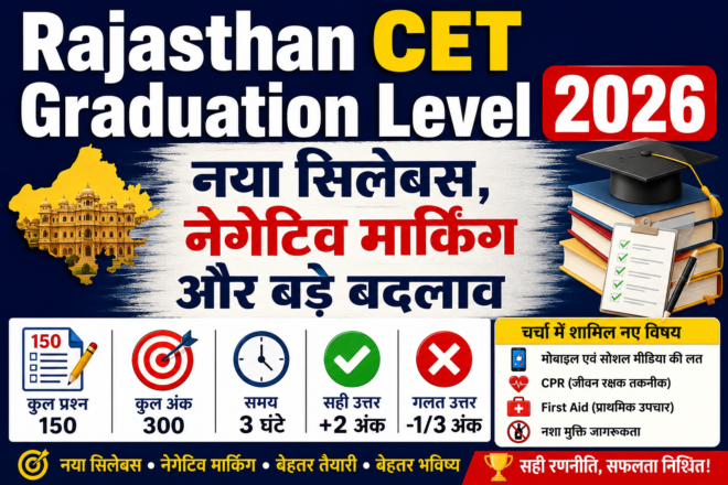 Rajasthan CET Graduation Level 2026: नया सिलेबस, नेगेटिव मार्किंग और बड़े बदलाव